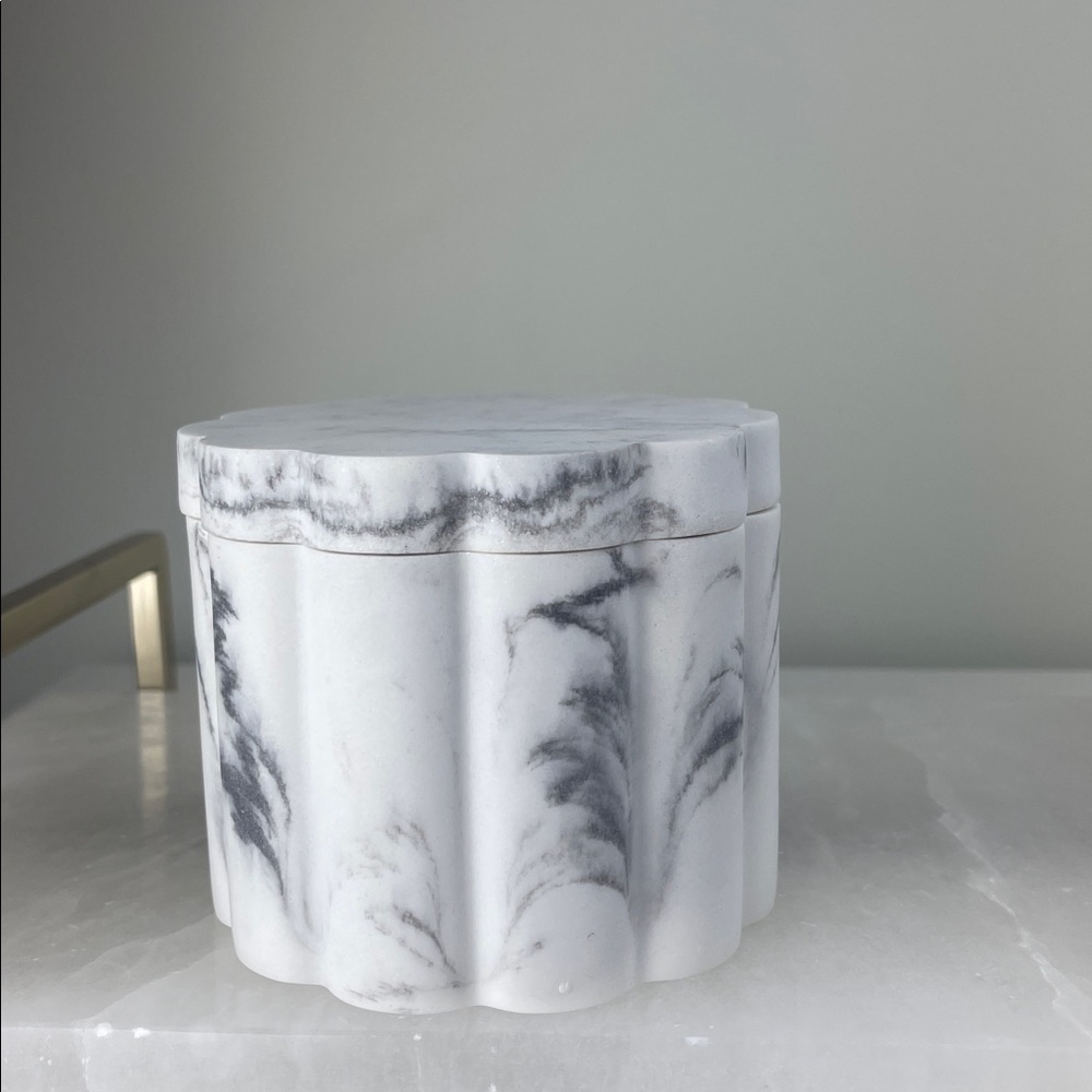 Kassatex Modern Luxurious Marble Decorative Jar with Lid